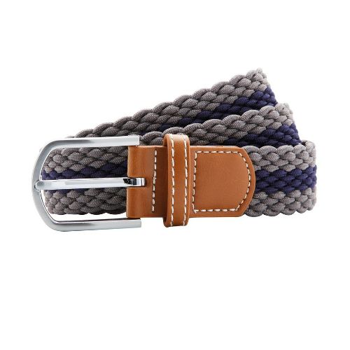 Asquith & Fox Two-Colour Stripe Braid Stretch Belt Slate/Navy